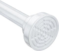 Ausemku Shower Curtain Rod - 32-68 Inch Rustproof Tension Rod, Non-Slip Spring Design, No Drilling Adjustable Curtain Rod for Bathroom, Kitchen, and Closet（White）