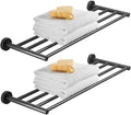 Bathroom Towel Rack, Hotel Style Towel Racks for Bathroom Wall Mounted, Modern Towel Bar Rack 23.6 Inch, 2-Tier Towel Shelves, Black