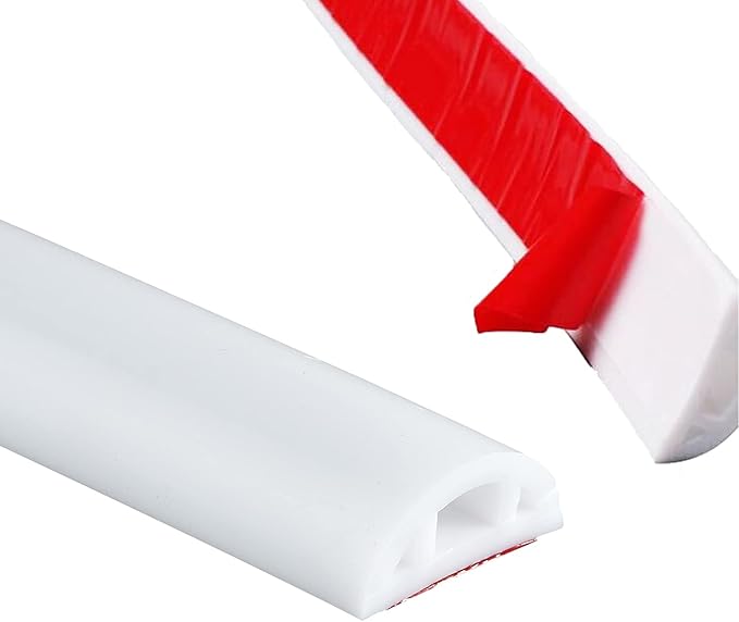 Bathroom Foldable Block water Stopper sealing strip shower threshold dam Self-adhesive silicone shower barrier (39 Inch)