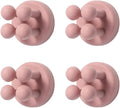 Silicone Toothbrush Holders for Bathrooms - 4 Pcs Pink, Wall Mounted Shower Razor Holder