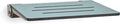 18 inch Silhouette Slimline Folding Wall Mount Shower Bench Seat, Teal Seat with Silver Frame