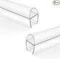 Bathroom Shower Door Seal Strip, 2PCS 78 Inch Shower Door Bottom&Side Seal Strips, U-Type PVC Transparent Shower Door Seal Strip for 1/4"(6MM) Frameless Shower Door