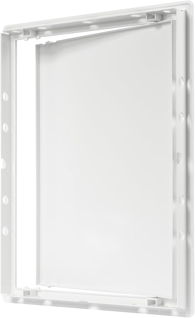 12" x 16" White Plastic Access Panel. Service Shaft Door Panel. Plumbing, Electricity, Heating, Alarm Wall Access Panel for Drywall. Bathroom Services Access Hole Cover. (12" x 16")