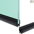 Shower Door Bottom Seal Strip, 2PCS Seal Strip, Clear PVC, 36" Length, Fits 6mm Thick Glass, Prevents Leaks, Easy Installation, No Adhesive Required (Black, 36in for 1/4"(6mm) Door)