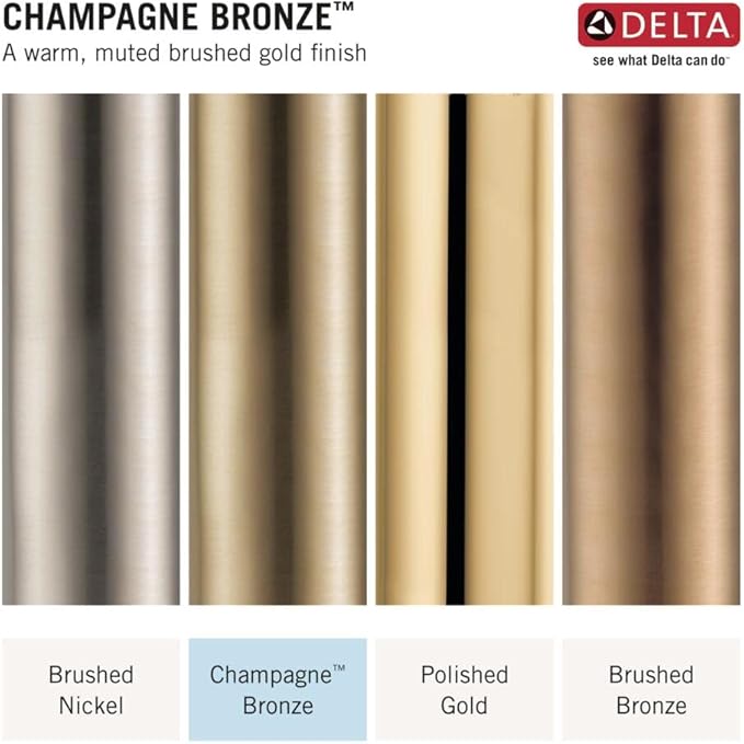 Delta Arvo 14 Series Brushed Gold Bathtub Shower Faucet Set with In2ition 2-in-1 Dual Shower Head with Handheld Spray Combo, Valve Trim Kit, Champagne Bronze 144840-CZ-I (Valve Included)