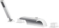 sumerain Four Hole Roman Tub Faucet with Hand Shower and Waterfall Spout Chrome Finish High Flow