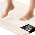 GORILLA GRIP Memory Foam Bath Mat, Soft Absorbent Velvet Bathroom Mats, Durable Dots on Underside, Machine Washable Bathmat, Carpet Rug Room Decor for Shower Tub Floor RV, 42x24 Rugs, Cream