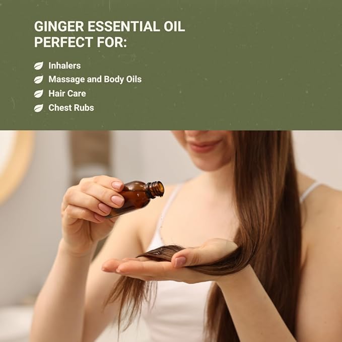 Ginger Essential Oil - Direct from Bio-Young Aromas - Pure Ginger Oil for Skin - Aceite de Jengibre - Aromatherapy 100% Therapeutic Premium Grade (15ml)