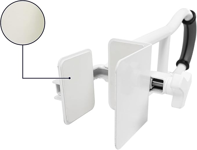 KMINA Bathtub Safety Rail, Padded Non-Slip Grip, Adjustable Grab Bar for Side of Tub, Elderly and Disabled, Fits Over 3.15 Inch Tub Walls, Grey