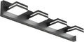 SineRise LED Modern Bathroom Vanity Light Fixtures (4-Light, 30-Inch, Dimmable), Matte Black Modern Acrylic Bathroom Wall Lighting Fixtures Over Mirror (Cool White 6000K)