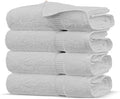 Towel Bazaar Premium Cotton Super Soft and Absorbent Turkish Towels (4-Piece Washcloth, White)