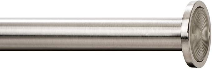Ivilon Tension Curtain Rod - Spring Tension Rod for Windows or Shower, 24 to 36 Inch. Brushed Nickel