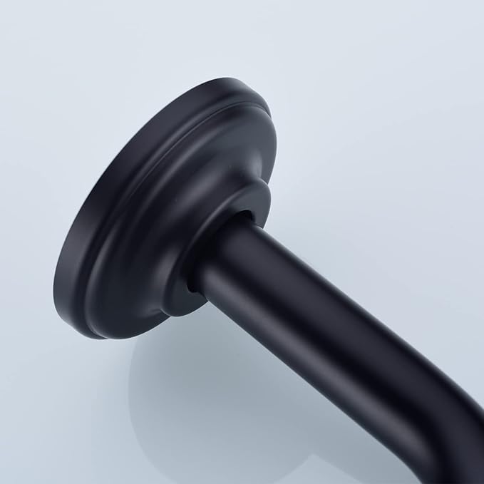 6 Inch Angled Shower Arm with Flange Stainless Steel Wall Mounted Extension Arm for Top Shower Head,Matte Black