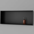 Achelous Stainless Steel Wall Insert Niche - 30" X 12", No Tile Needed, Recessed Shower Shelf Organizer, Matte Black