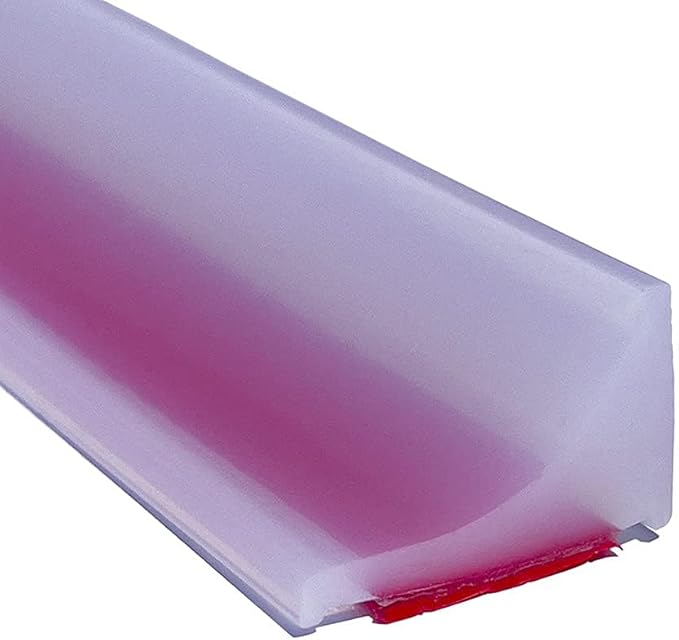 39 Inch Shower Threshold Water Dam Barrier,Silicone Shower Door Bottom Seal for Water Stopper,Flexible Edge Trim for Kitchen Sink Splash Guard,Self Adhesive Water Blocker for Bathtub,Transparent
