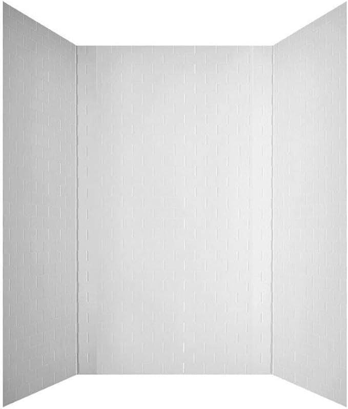 From Plain To Beautiful In Hours 133-WT-SUB-KIT Subway Tub and Shower Wall Panels Surround, Gloss White, 96 Square Feet