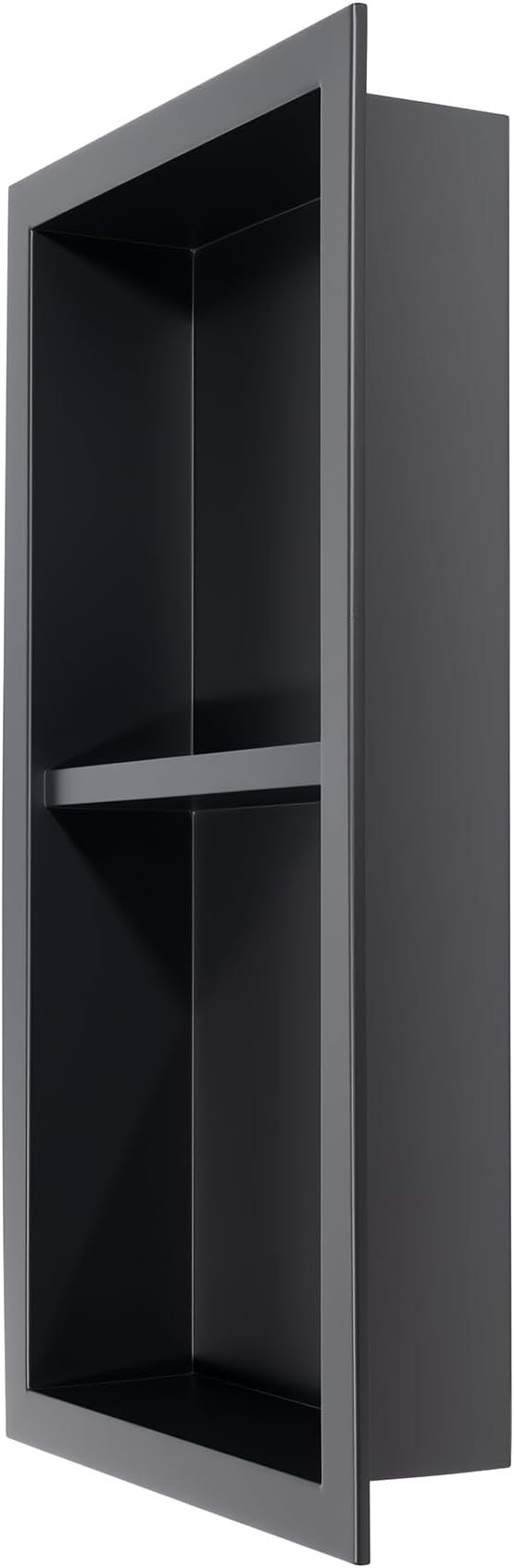 Stainless Steel Shower Niche No Tile Needed Recessed with Two-Tier Shelves, 24" x 12" Recessed Wall Niche Shelf for Bathroom Storage Black