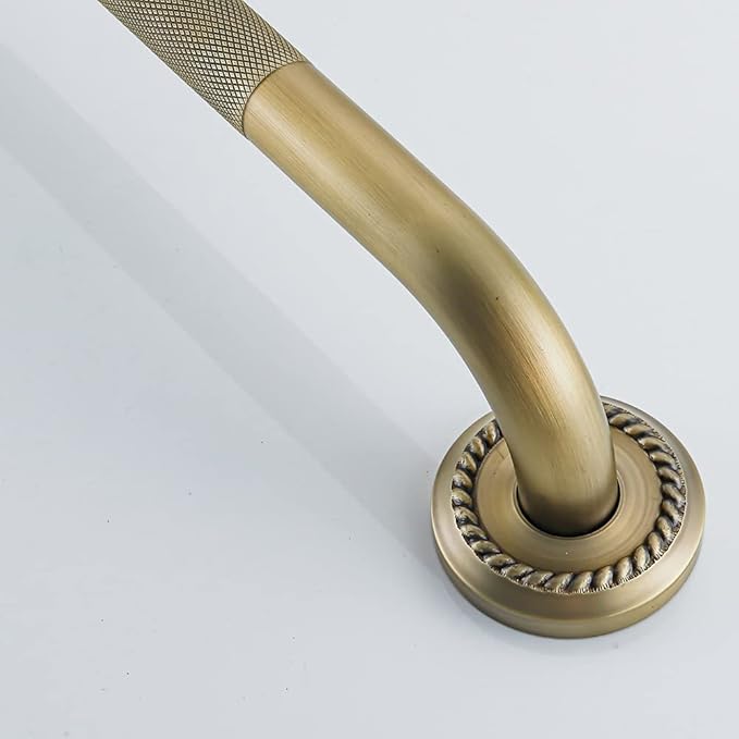 Heavey Duty Grab Bar, 24-Inch Sturdy Hand Rail, Stylish Bathroom Armrest, Antique Brass Finish, Good for Senior, Kids, Elderly