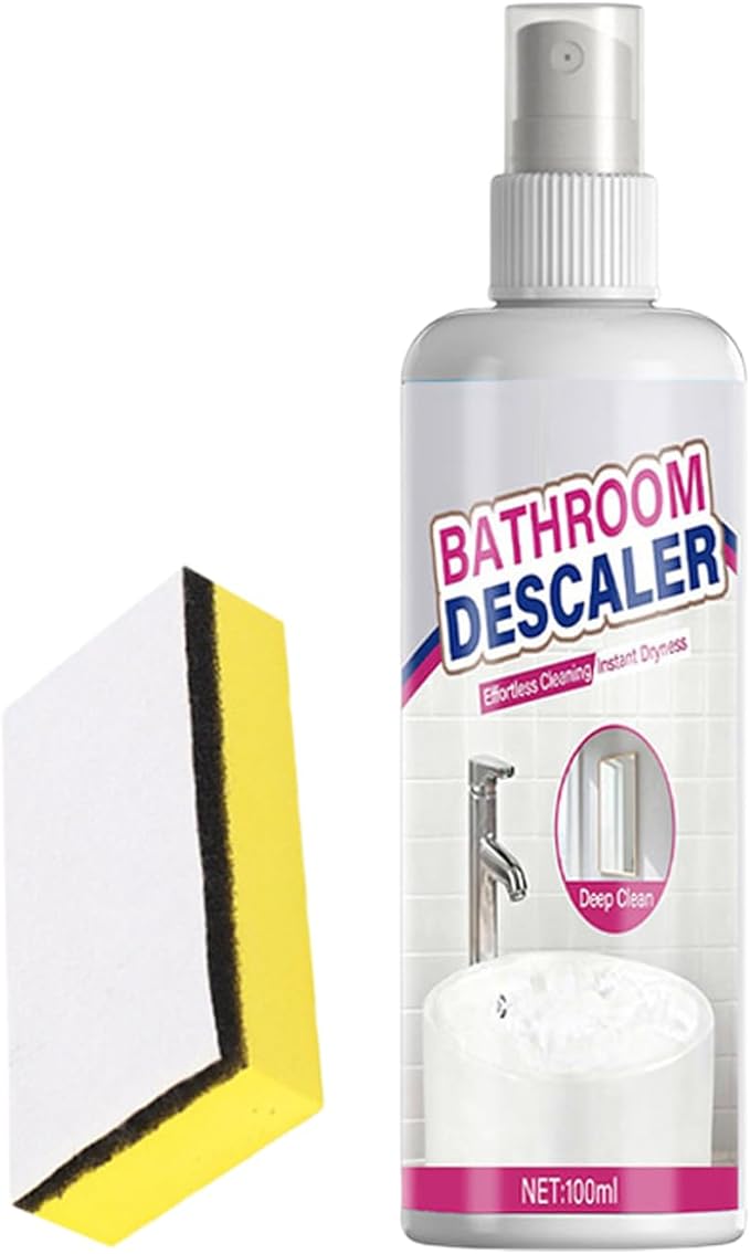 Powerful Foam Cleaner, Bathroom Descaler Agent, 100ml Stain Remover with Fast Action, Multi- Cleaning Solution, Toilet Cleaner with Easy Spray, Bathroom Tool for Sink and Bathtub