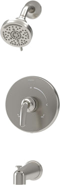 Elm Single Handle Wall Mounted Tub and Shower Trim Kit with Diverter Lever in Satin Nickel (Valve Not Included) - 5592STN15TRM