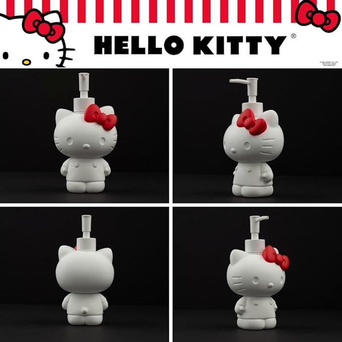 Hello Kitty Soap/Lotion/Hand Sanitizer Resin Pump Dispenser, 10.36 Ounces, (Officially Licensed Product) by Franco Collectibles