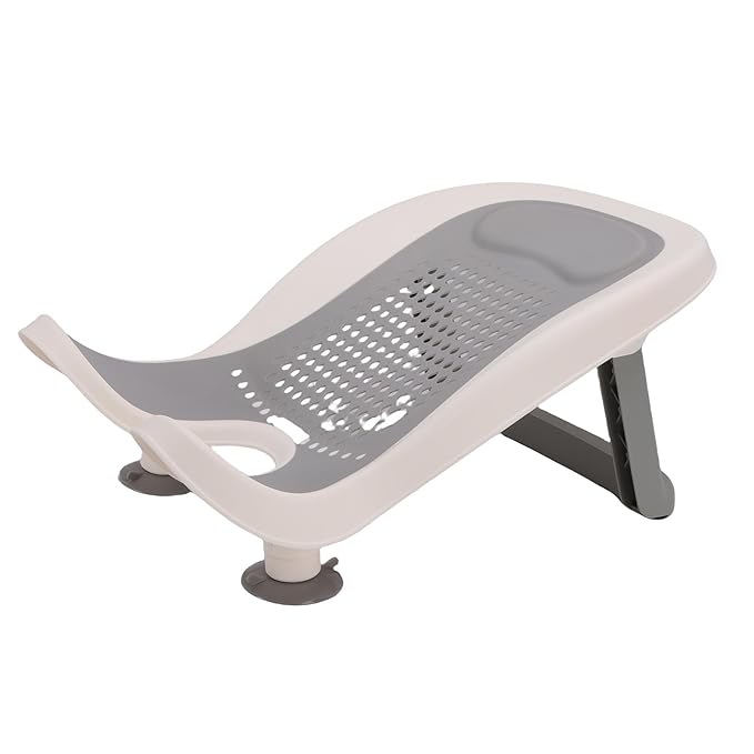Baby Butt Washing Basin, Portable Bath Tub with Strong Suction Cups and Foldable Stand for Newborn Bathing Support, Non Slip Comfortable Design