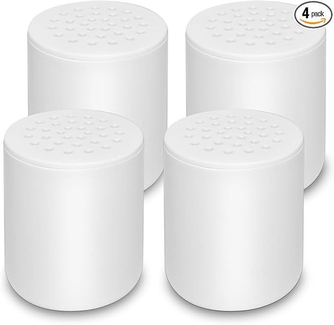 25 Stage Shower Filter Replacement,Shower Head Filter for Hard Water with High Output,Shower Water Filter for Hair and Skin,Shower Water Softener for Chlorine,Compatible With Any Similar Design,4 Pack