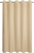 Fabric Shower Curtain No Hooks & Liner Needed - Soft Waterproof Hotel Cloth Shower Curtain Washable with Hooks Built-in, Beige, 71x74 Standard Size