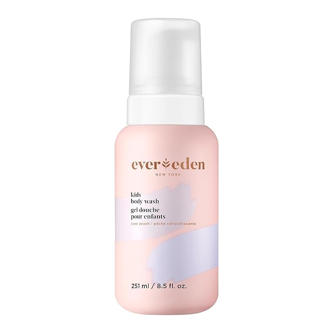 Evereden Multi-Vitamin Kids Body Wash Cool Peach: Gentle Body Wash Sensitive Skin Nourishment & Hydration Formula | Clean Non-Toxic for Kids | 8.5 fl oz.