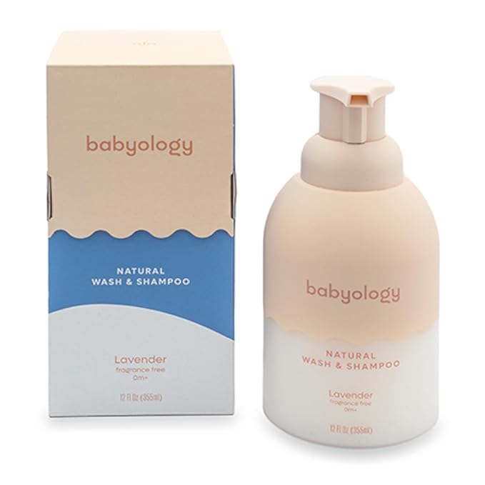 Babyology All Natural Baby Wash and Shampoo - 100% Edible Ingredients - with Organic Lavender Essential Oil (Fragrance Free) - Good for Sensitive Skin - Non Toxic - Tear Free