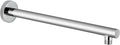 Voolan 15" Round Shower Arm with Flange and Teflon Tape, Extension Shower Head Arm for Bathroom Fixed Shower Head, Solid Stainless Steel, Wall Mounted (Chrome)
