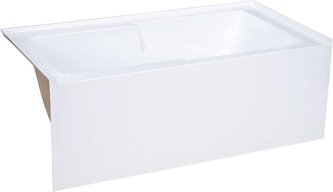 Swiss Madison Well Made Forever SM-AB540 Voltaire Alcove Tub with Armrest 60" x 30" in Glossy White