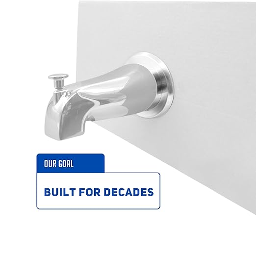 1/4" Spacer for Tub Spout, Flange Trim Ring for Bath Faucet, Eschutcheon Cover Plate for Spigot with Split PVC Blocking Water, Shower Pipe Remodeling Sealer (304SUS-Chrome)
