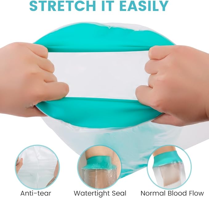 Cast Covers for Shower Leg, Waterproof Cast Cover for Showering/Swimming, Cast Protector for Shower Leg Adult, Water Proof Shower Boots for Foot after Surgery, Knee, Ankle, Boot (Diameter-7.9")