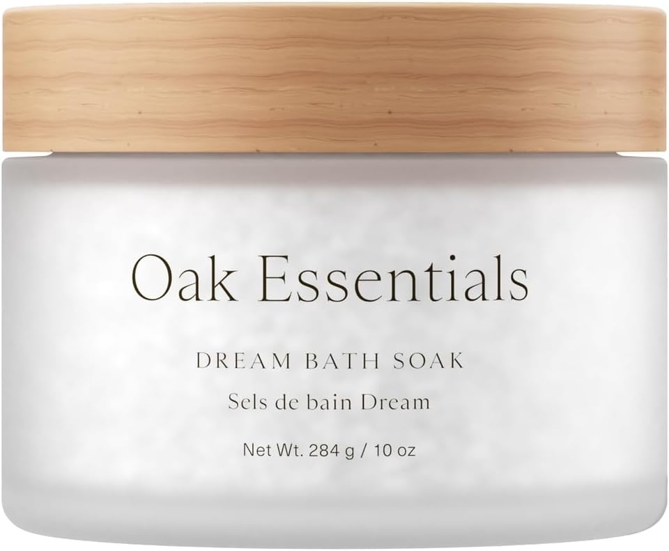 Oak Essentials Dream Bath Soak | Magnesium & European Sea Salt with Lavender, Chamomile & Geranium | Soothing, Restorative Bath Salts, 10 Oz