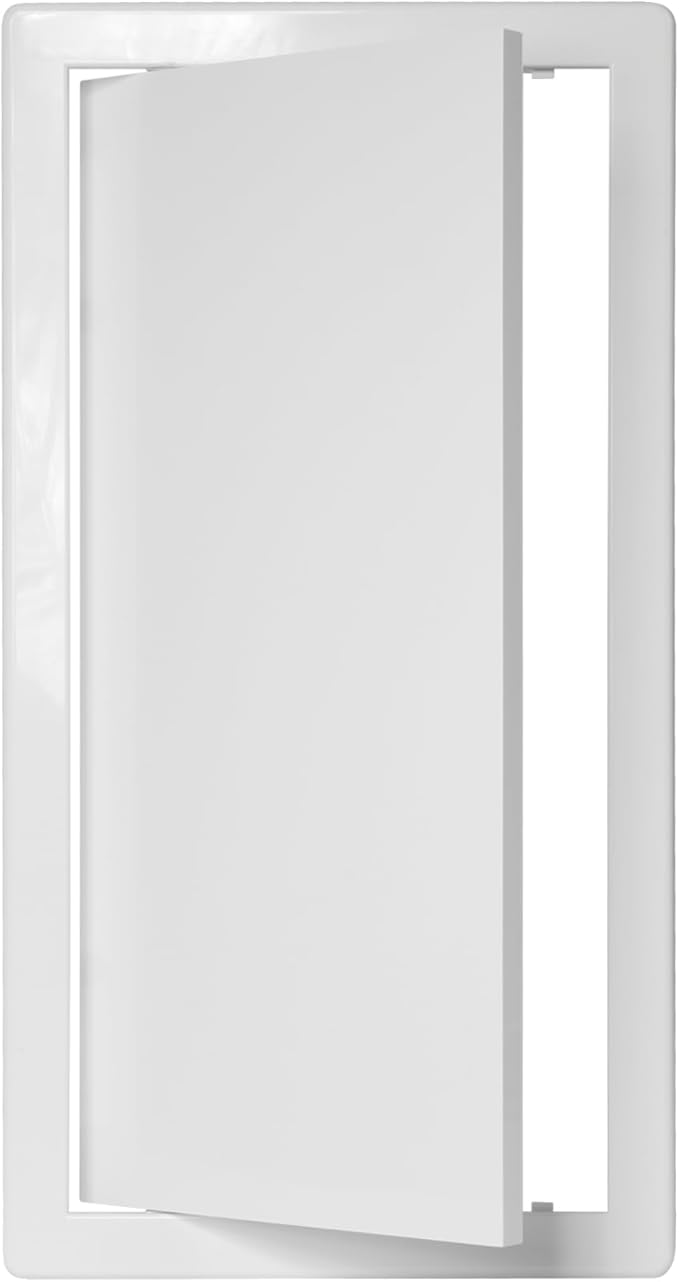 8" x 16" White Plastic Access Panel. Service Shaft Door Panel. Plumbing, Electricity, Heating, Alarm Wall Access Panel for Drywall. Bathroom Services Access Hole Cover.