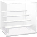 Choowin 5 Tier Clear Acrylic Display Case for Collectibles, Mini Figures, Pop Mart, Labubu, Sonny Angel, Smiski - Assemble Dustproof Acrylic Display Box with Door, Stand (White Base Step)