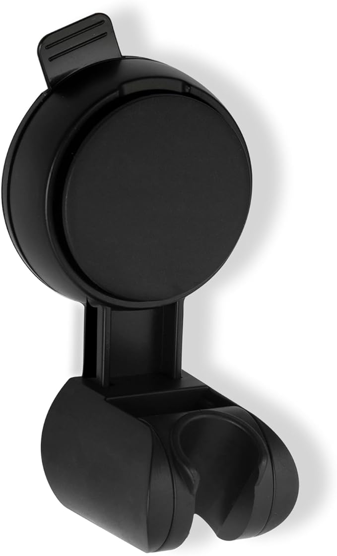 Suction Cup Hand held Shower Head Holder- Reusable - 5 Angles Adjustable - Bathroom Wall Mount Shower Wand Holder - Matte Black