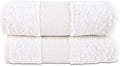 Hencely Luxury Hand Towel - Set of 2 (16x28 Inches) - Soft Turkish Cotton, Absorbent, Quick-Drying Face, Body, Kitchen, and Bathroom Towel (Hand Towels 2 Pack, White)