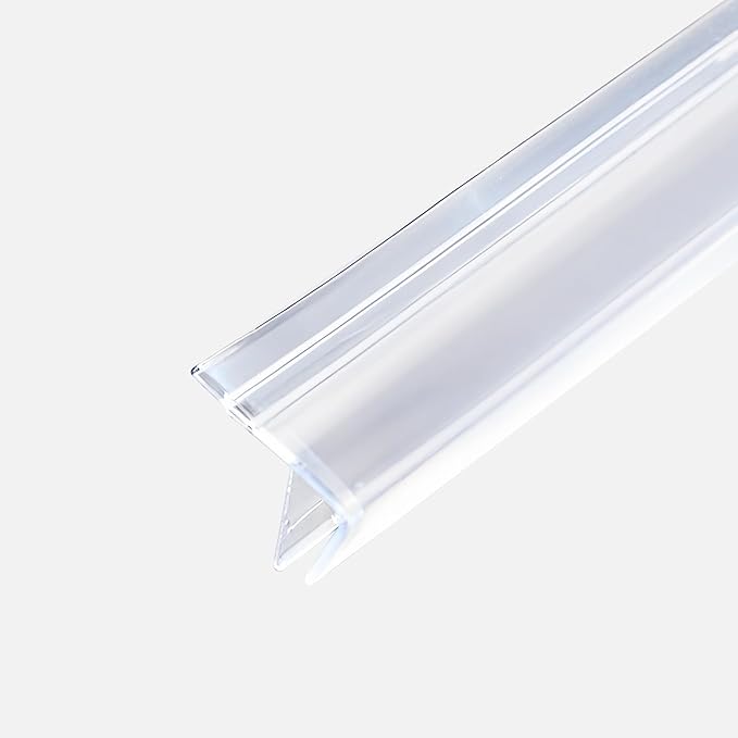Shower Door Side Seal Strip,39 Inch F-Type Frameless Shower Door Seal, F-Type Shower Door Sweep for 1/4"(6mm) Thick Glass