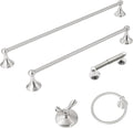 Brushed Nickel 5 Piece Bathroom Hardware Set Towel Rack Set Adjustable Expandable Bathroom Accessory kit Towel Bar for Bath Wall Mounted