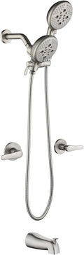 2 Handles Tub Shower Faucet Set Shower System with Tub Spout Bathtub Faucet Set Shower Tub Combo Set Complete Tub and Shower Trim Kit Brushed Nickel
