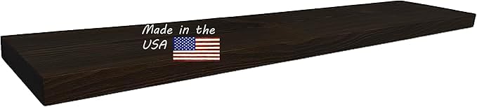joelsantiques 48 Inch Wooden Floating Shelves for Wall - 48x10x2 in - Made of Natural Wood - Long Heavy Duty Rustic Wall Shelves for Bedroom - Perfect for Living Room, Kitchen - Mocha
