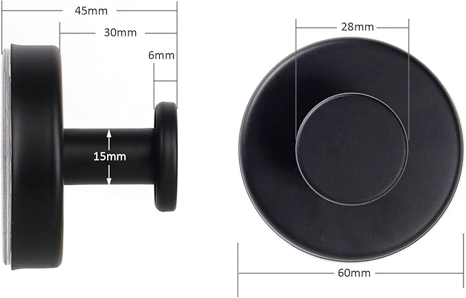 Suction Cup Hooks for Shower, 4 Pcs Shower Hook for Bathroom Stainless Steel Wall Hook for Hanging up to 6.5 lbs for Kitchen, Glass, Mirror,Black