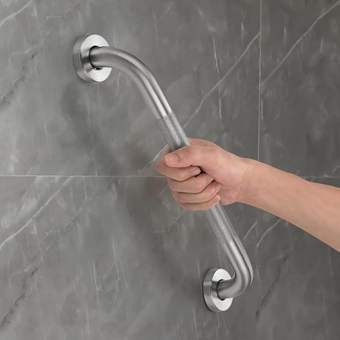 Grab Bars for Shower, 2 Pack 18-Inch Anti Slip Shower Handles for Elderly, Safety Shower Grab Bar, Stainless Steel Handicap Grab Bars for Bathroom,Toilet (Brushed Nickel, 1" Diameter)