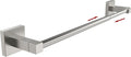 RUACQ Adjustable Towel Bar 13.8 to 24 inch,Square Base Single Towel Racks for Bathroom,Stainless Steel Towel Holder Wall Mounted,Sturdy and Rustproof(Brushed Nickel)
