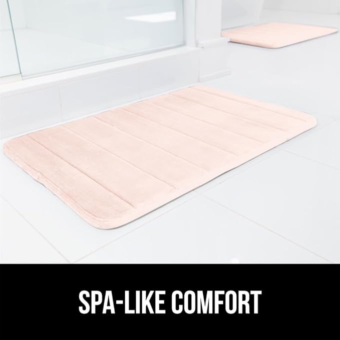 GORILLA GRIP Memory Foam Bath Mat, Soft Absorbent US Designed Bathroom Rug, Gripping Dots Machine Washable Bathmat, Cushioned Floor Mats, Shower Sink Rugs Room Décor Accessories, 30x20 Pink