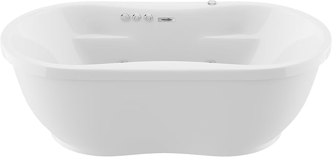 ANZZI Freestanding Tub 36" x 71", Whirlpool and Air Bath Tub in White, Aromatherapy, Whirpool Jetted, 6 ft., Lori Series (FT-AZ102)