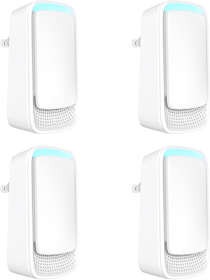 Plug-In Air Ionizer Air Purifier (4 Pack), Negative Ion Odor Neutralizer, Filterless & Portable Wall Outlet Air Freshener, Ultra Quiet 24/7 Operation for Home Bedroom Office Bathroom