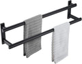 BAGNOLUX Double Towel Bar, SUS304 Towel Racks for Bathroom Wall Mounted 2-Tiers Ladder Towel Rails, Space Saving Bathroom Towel Holder Shelves Rack, Long Towel Hanger (24"-Square-Matte Black)
